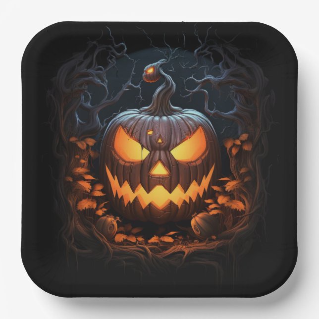 Assiettes en carton Cursed Moon Paper Plates (Front)