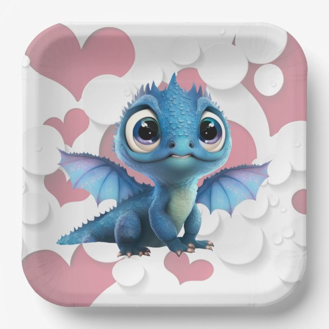 Assiettes en carton dragon paper plates (Front)