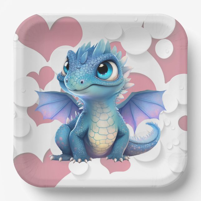 Assiettes en carton dragon paper plates (Front)