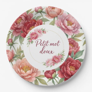 Assiettes en carton florales pivoine – Décoration  Paper Plates