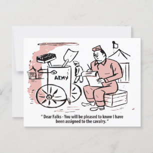 Assigned to Calvary, Army Humor, Funny Vintage Postcard