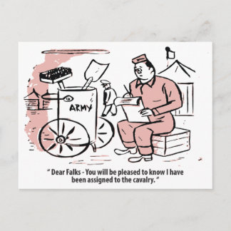 Assigned to Calvary, Army Humor, Funny Vintage Postcard