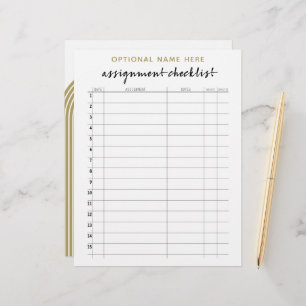 Assignment Checklist for Student boho arch pattern Letterhead