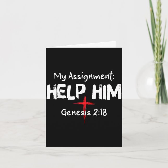 Assignment Help Genesis 2_18 Christian Faith Card (Front)