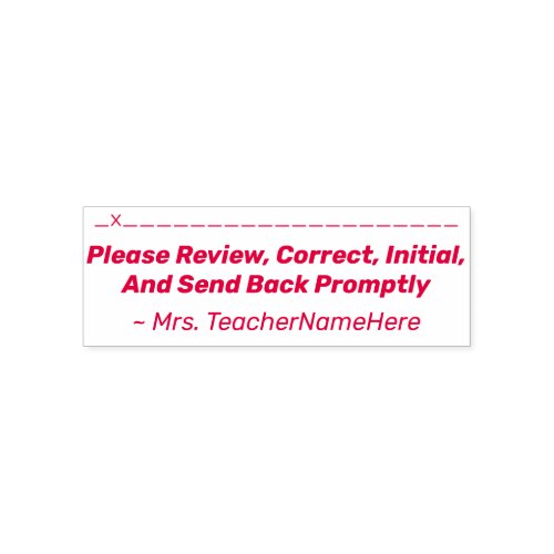 Assignment Review  Educator Name Rubber Stamp