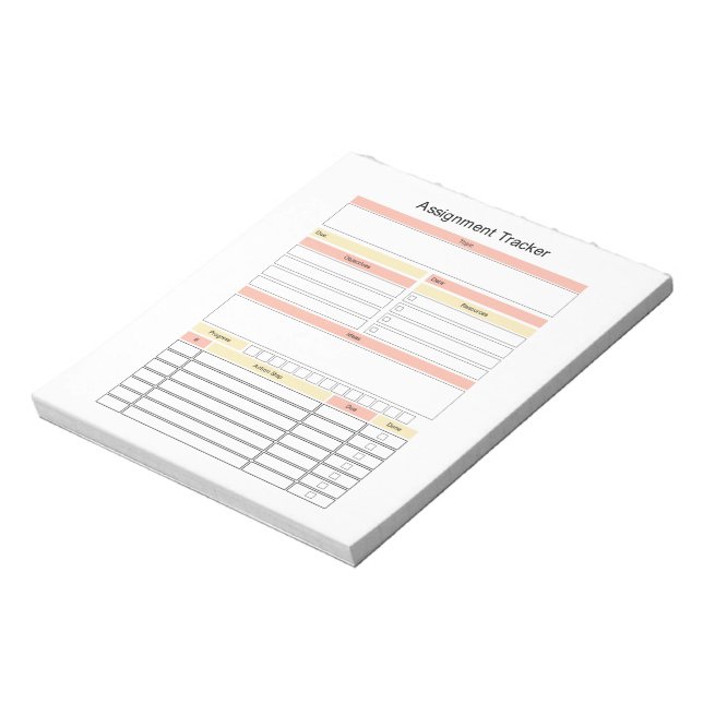 Assignment Tracker Notepad (Rotated)