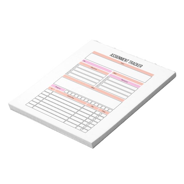 Assignment Tracker Planner Notepad (Rotated)