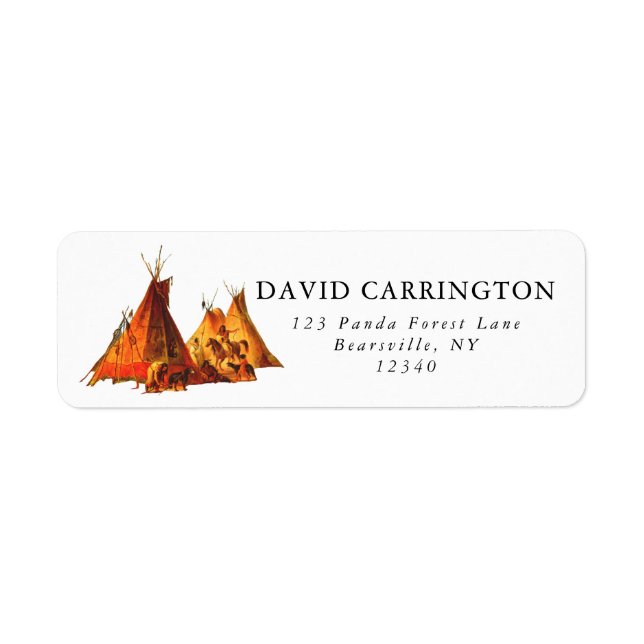 Assiniboin Canadian Native American Indian Tipis Label (Front)