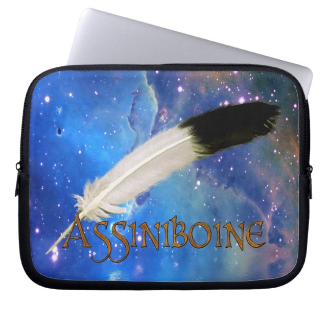 ASSINIBOINE Nation & Feather Space Laptop Sleeve (Front)