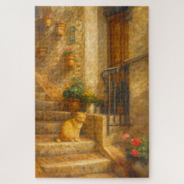 Assisi Italy Cat Rococo Style Fine Art Puzzle (Vertical)