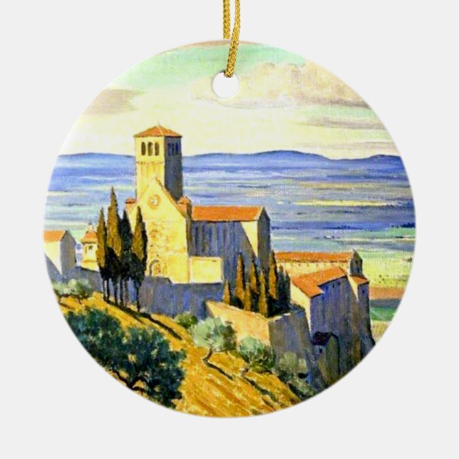 Assisi, Italy - fine art painting Ceramic Ornament (Front)