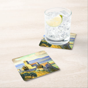 Assisi, Italy - fine art painting, Square Paper Coaster