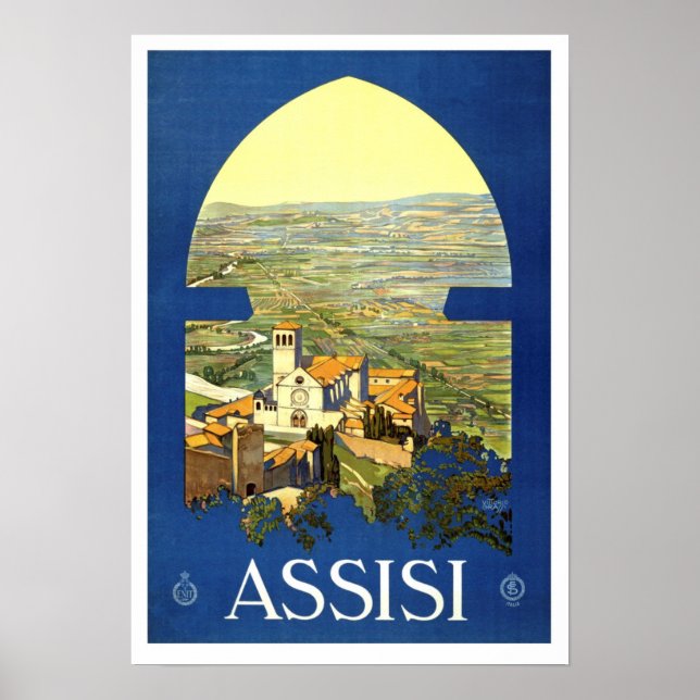 Assisi Italy Vintage Poster (Front)