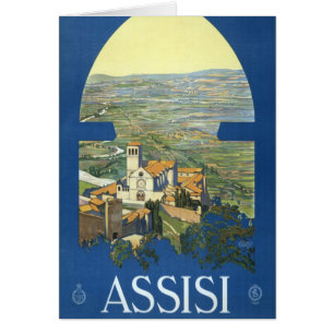 Assisi Italy Vintage Travel Art Francesco Basilica Cards