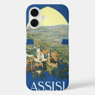 Assisi Italy Vintage Travel Art Francesco Basilica iPhone 16 Case