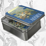 Assisi Italy Vintage Travel Art Francesco Basilica Jigsaw Puzzle<br><div class="desc">Vintage illustration European travel poster from Assisi,  Italy featuring a landscape view of the city with the Basilica Francesco. Classic Italian religious architecture.</div>
