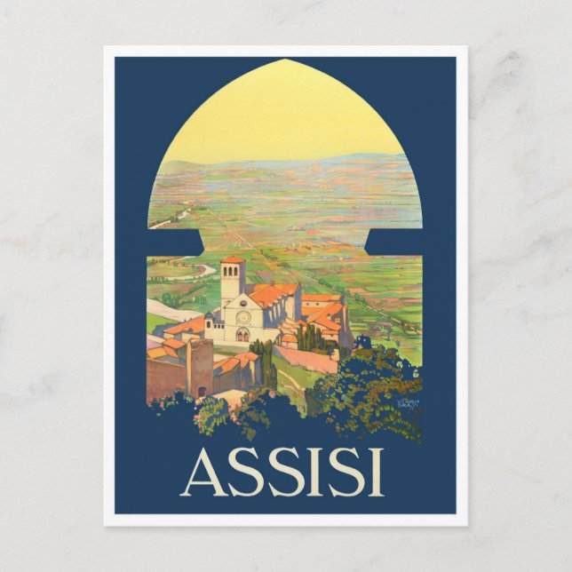 Assisi Italy vintage travel Postcard (Front)