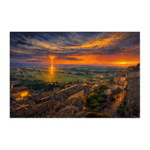 Assisi Overlook: The Sacred Vortex of Umbria Acrylic Print