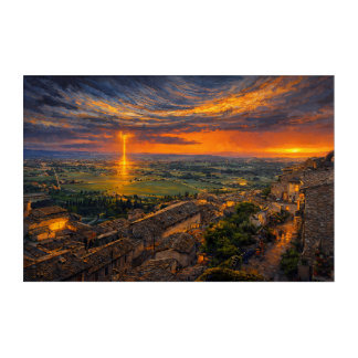 Assisi Overlook: The Sacred Vortex of Umbria Acrylic Print
