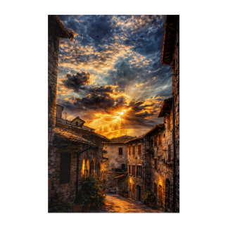 Assisi Radiance: The Golden Vortex of Umbria Acrylic Print