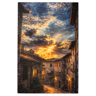 Assisi Radiance: The Golden Vortex of Umbria Metal Print