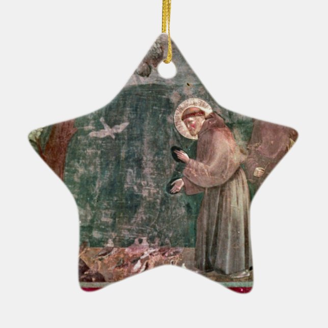 Assisi, St Francis and the birds Ceramic Ornament (Back)