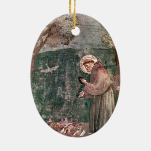 Assisi St Francis and the birds Ceramic Ornament