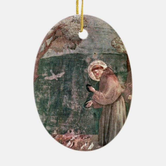 Assisi, St Francis and the birds Ceramic Ornament (Back)