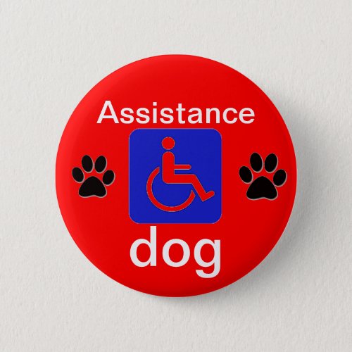 assistance dog disabled symbol with paws button