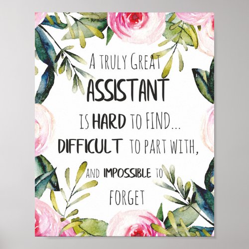 Assistant Appreciation Secretary Thank you quote Poster