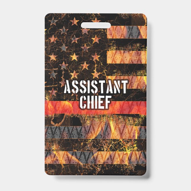 Assistant Chief Firefighter Flag Badge (Front)