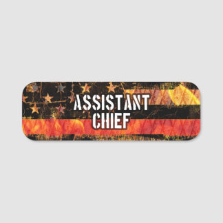 Assistant Chief Firefighter Flag Name Tag