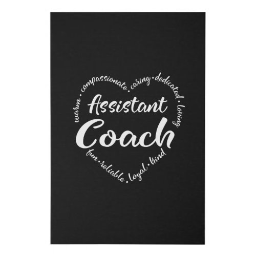 Assistant Coach dance coach word heart Faux Canvas Print