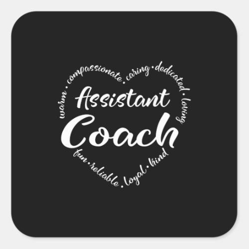 Assistant Coach dance coach word heart Square Sticker