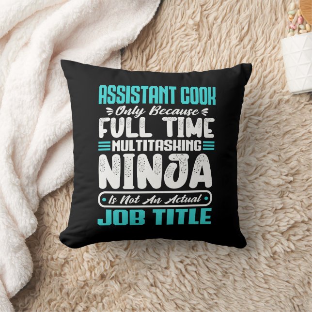 Assistant Cook Multitasker Job Title Sous Chef  Throw Pillow (Blanket)