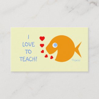 Assistant Elementary Teacher Goldfish Template Business Card