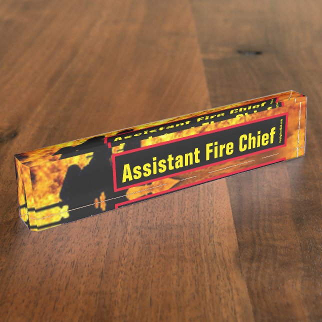 Assistant Fire Chief Flames desk name plate (Side)