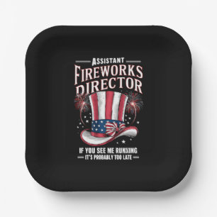 Assistant Fireworks Director USA 4th Of July Paper Plates