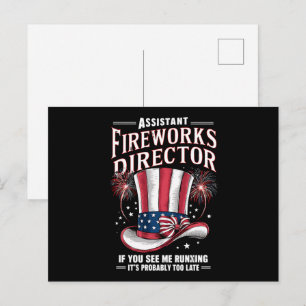 Assistant Fireworks Director USA 4th Of July Postcard
