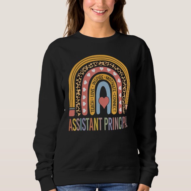 Assistant Principal 100th Day Of School Front Offi Sweatshirt (Front)