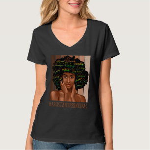 Assistant Principal Afro African American Women Bl T-Shirt