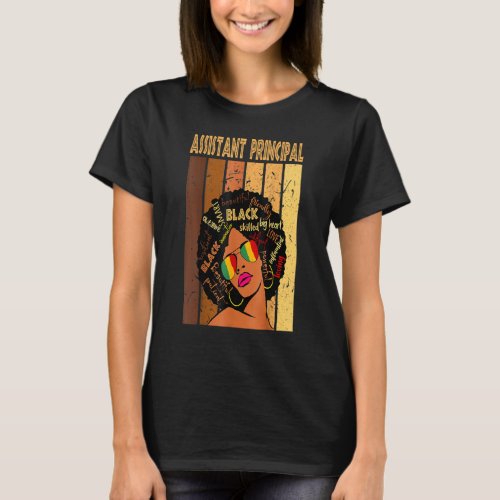 Assistant Principal Afro African Women Black Histo T_Shirt