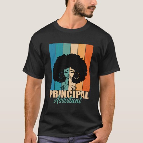Assistant Principal Afro Job Title School Worker T_Shirt