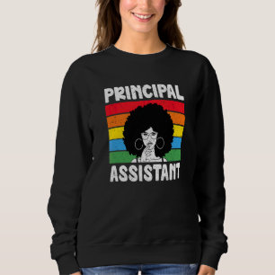 Assistant Principal Afro Job Title School Worker V Sweatshirt