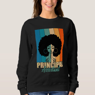 Assistant Principal Afro Job Title School Worker V Sweatshirt