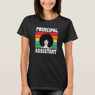 Assistant Principal Afro Job Title School Worker V T-Shirt