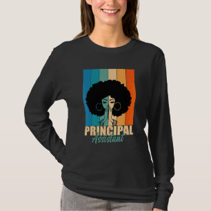 Assistant Principal Afro Job Title School Worker V T-Shirt