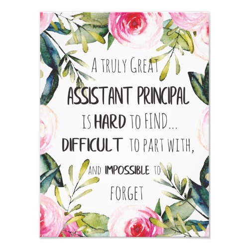 Assistant Principal Appreciation Secretary Thank Photo Print