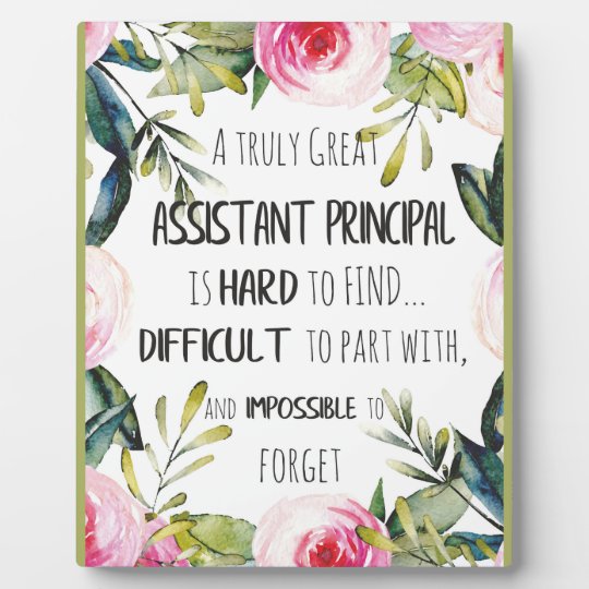 Assistant Principal Appreciation Secretary Thank Plaque | Zazzle.com