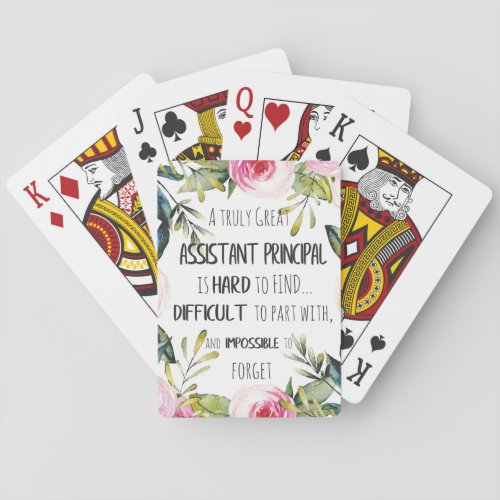 Assistant Principal Appreciation Secretary Thank Playing Cards